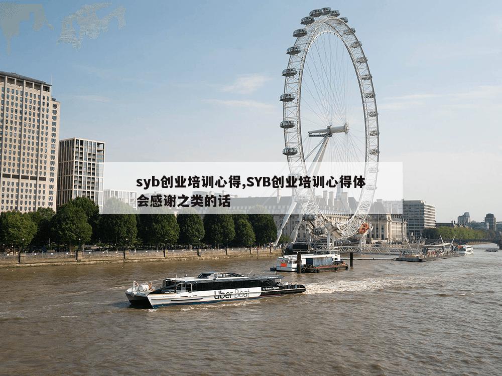 syb创业培训心得,SYB创业培训心得体会感谢之类的话